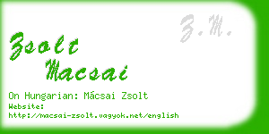 zsolt macsai business card